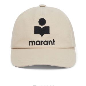 Isabel Marant Tan Tyron Logo Embroidered Strap Back Baseball Cap